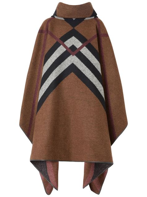 burberry daisy check poncho|Burberry jacquard poncho.